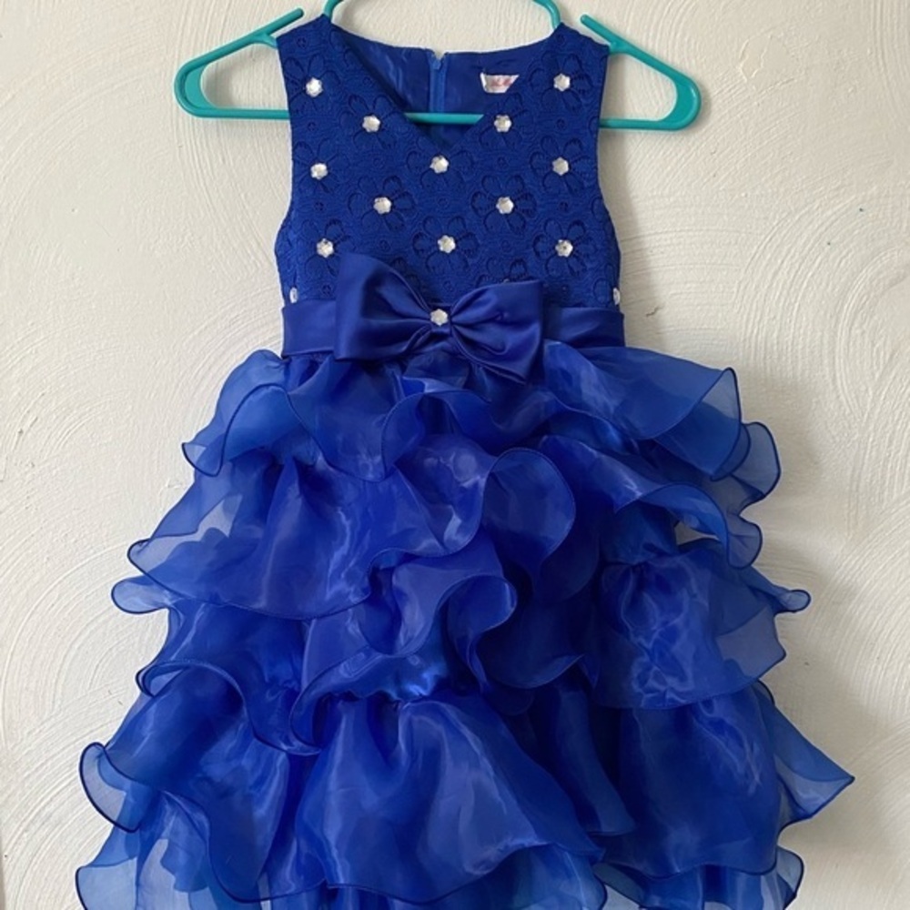 Aie Meny Baby Dress Girl Size 140 Blue Polyester